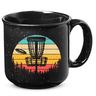 Funny Disc Golf Art For Vintage Disc Golfer Lovers 15oz Campfire Ceramic Mug