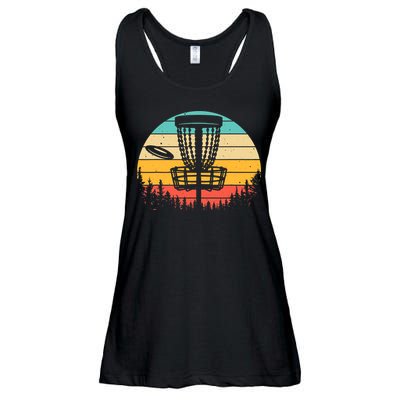 Funny Disc Golf Art For Vintage Disc Golfer Lovers Ladies Essential Flowy Tank