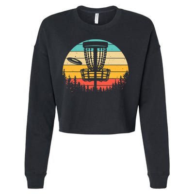 Funny Disc Golf Art For Vintage Disc Golfer Lovers Cropped Pullover Crew