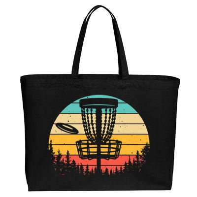 Funny Disc Golf Art For Vintage Disc Golfer Lovers Cotton Canvas Jumbo Tote