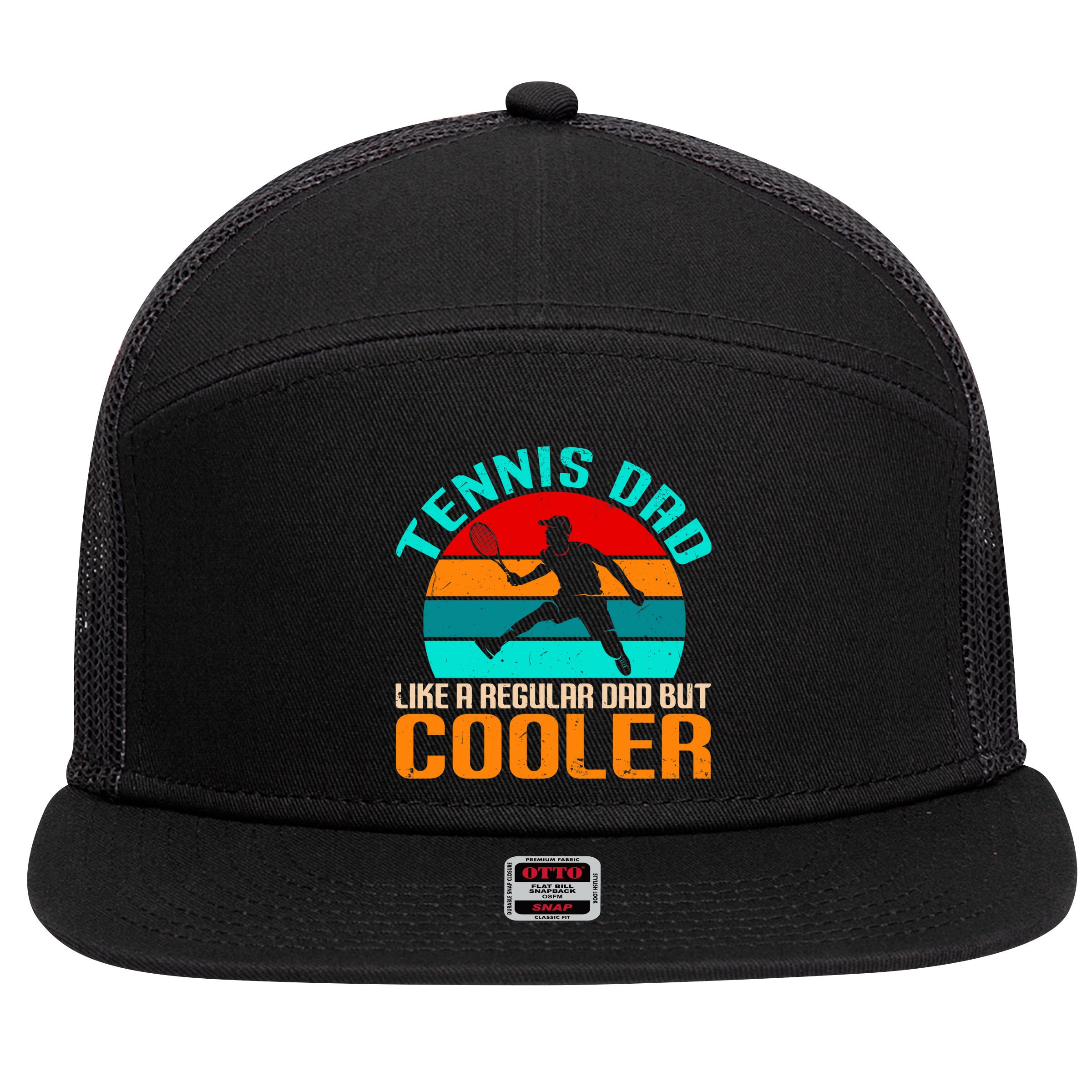 Father's Day Gift Tennis Dad Vintage Tennis Player Premium 7 Panel Mesh Trucker Snapback Hat