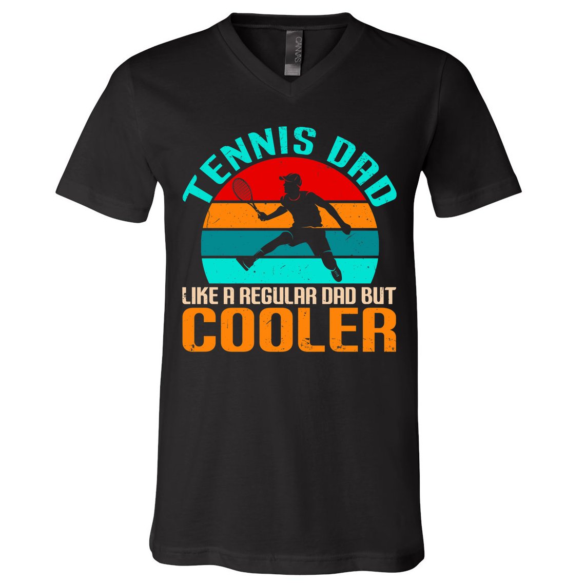 Father's Day Gift Tennis Dad Vintage Tennis Player Premium V-Neck T-Shirt