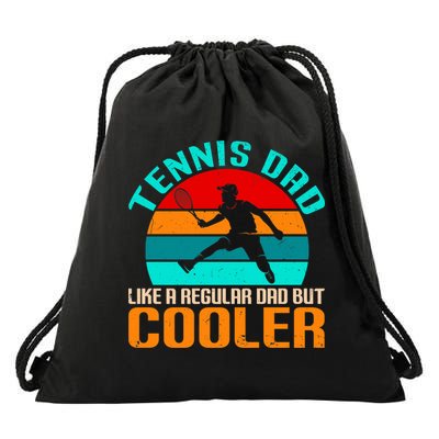 Father's Day Gift Tennis Dad Vintage Tennis Player Premium Drawstring Bag
