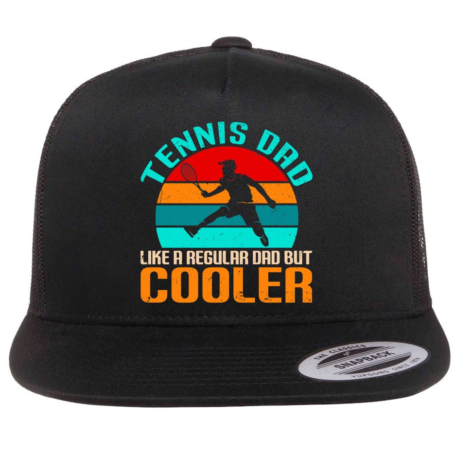 Father's Day Gift Tennis Dad Vintage Tennis Player Premium Flat Bill Trucker Hat