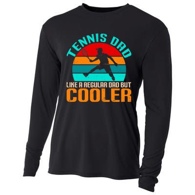 Father's Day Gift Tennis Dad Vintage Tennis Player Premium Cooling Performance Long Sleeve Crew