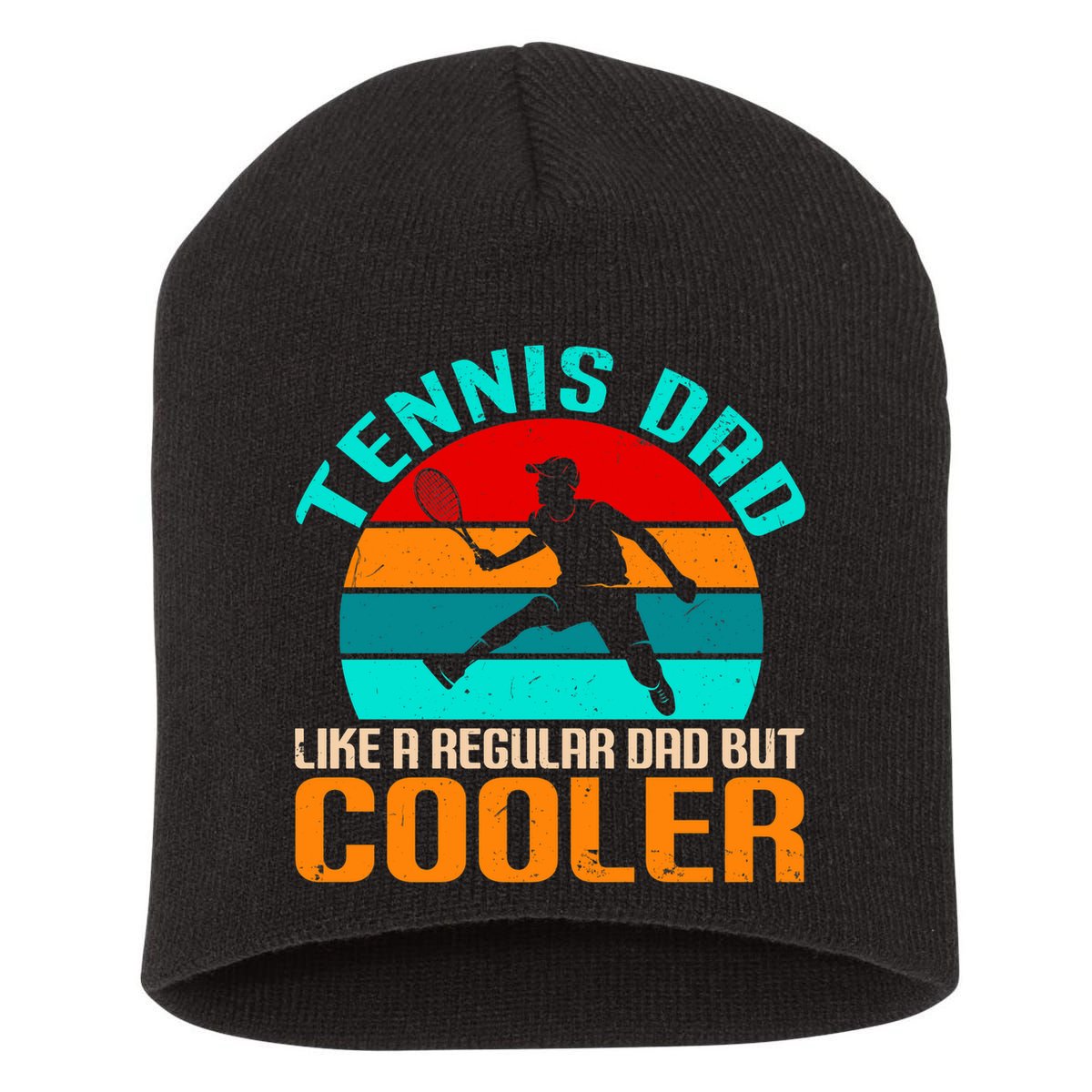 Father's Day Gift Tennis Dad Vintage Tennis Player Premium Short Acrylic Beanie