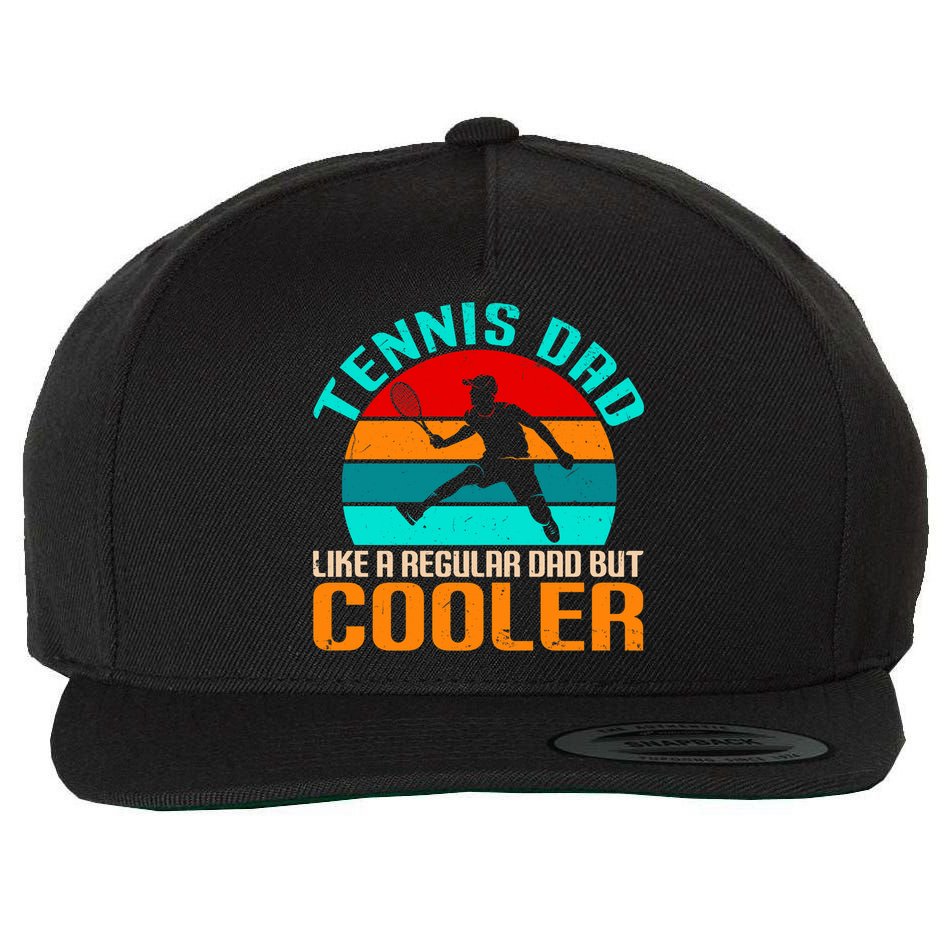 Father's Day Gift Tennis Dad Vintage Tennis Player Premium Wool Snapback Cap
