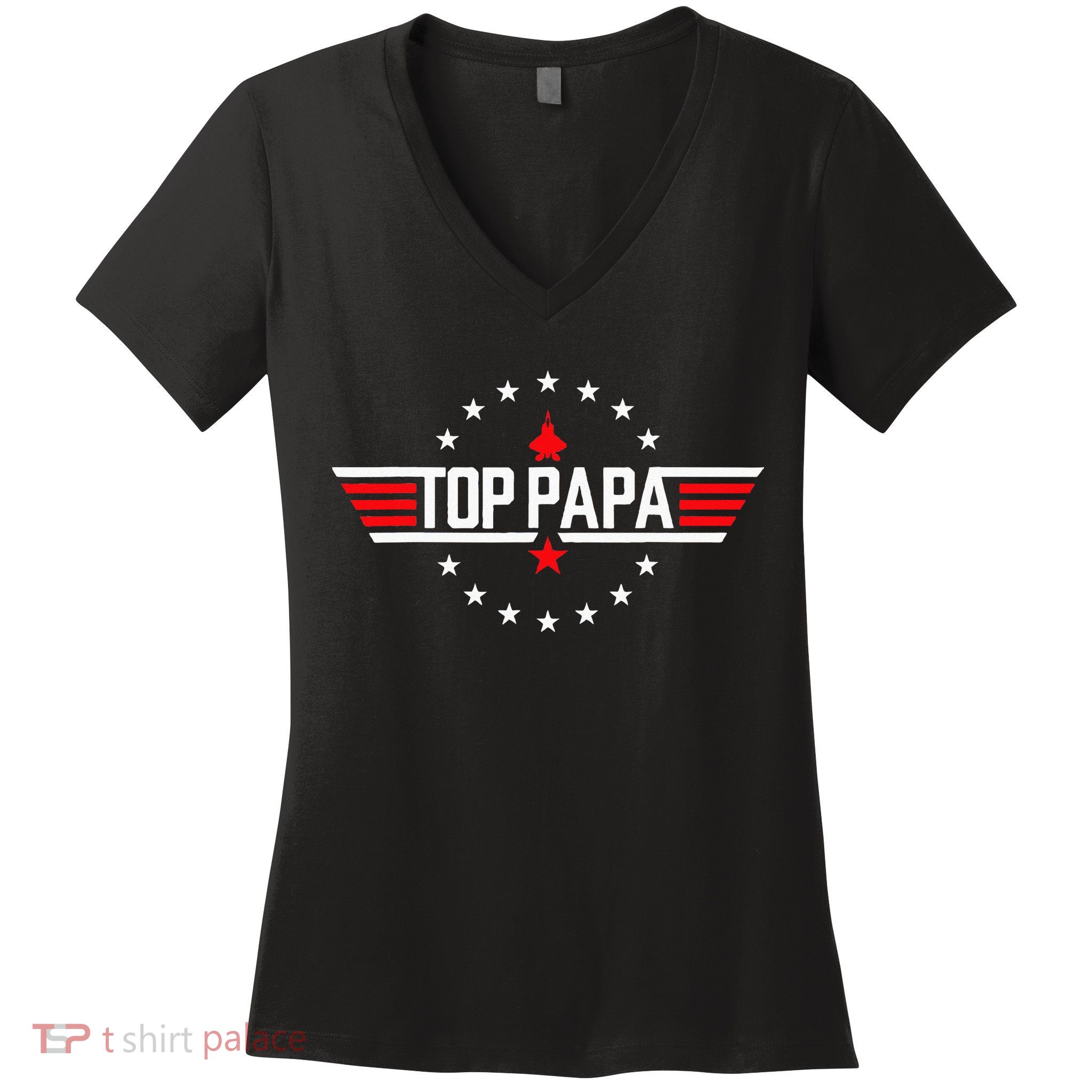 Fathers Day Gift Papa Gift From Grand Son Daughter Women's V-Neck T-Shirt