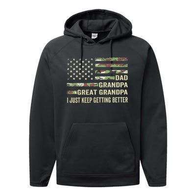 Fathers Day Gift from Grand Dad Grandpa Great Grandpa Performance Fleece Hoodie