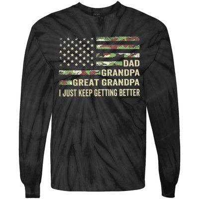 Fathers Day Gift from Grand Dad Grandpa Great Grandpa Tie-Dye Long Sleeve Shirt