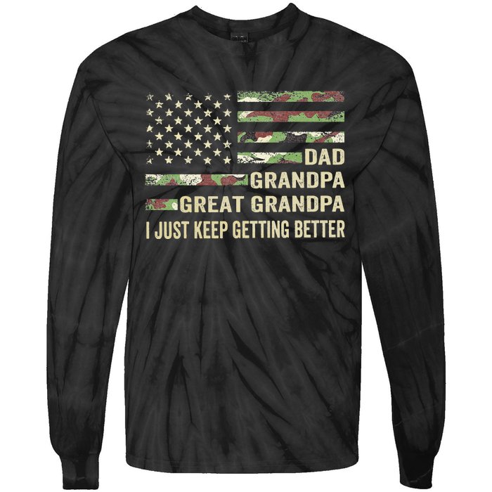 Fathers Day Gift from Grand Dad Grandpa Great Grandpa Tie-Dye Long Sleeve Shirt