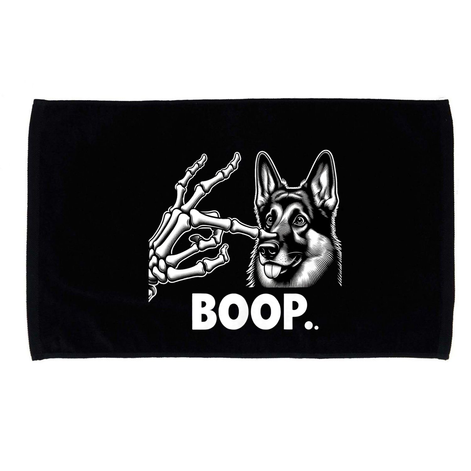 Funny Dog German Shepherd Skeleton Hand Boop Costume Microfiber Hand Towel