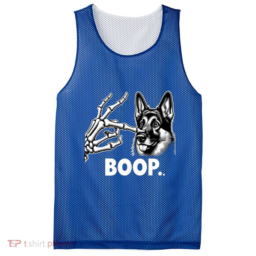 Funny Dog German Shepherd Skeleton Hand Boop Costume Mesh Reversible Basketball Jersey Tank