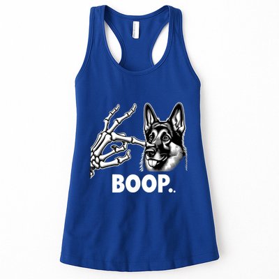 Funny Dog German Shepherd Skeleton Hand Boop Costume Womens Tank Top
