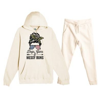 Funny DOGS GUNS & MESSY BUNS Wo Pro Gun Dog Lover Premium Hooded Sweatsuit Set