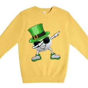 Funny Dabbing Golf Ball St Patricks Day Leprechauns Shamrock Funny Gift Premium Crewneck Sweatshirt