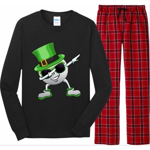 Funny Dabbing Golf Ball St Patricks Day Leprechauns Shamrock Funny Gift Long Sleeve Pajama Set