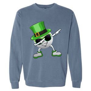 Funny Dabbing Golf Ball St Patricks Day Leprechauns Shamrock Funny Gift Garment-Dyed Sweatshirt