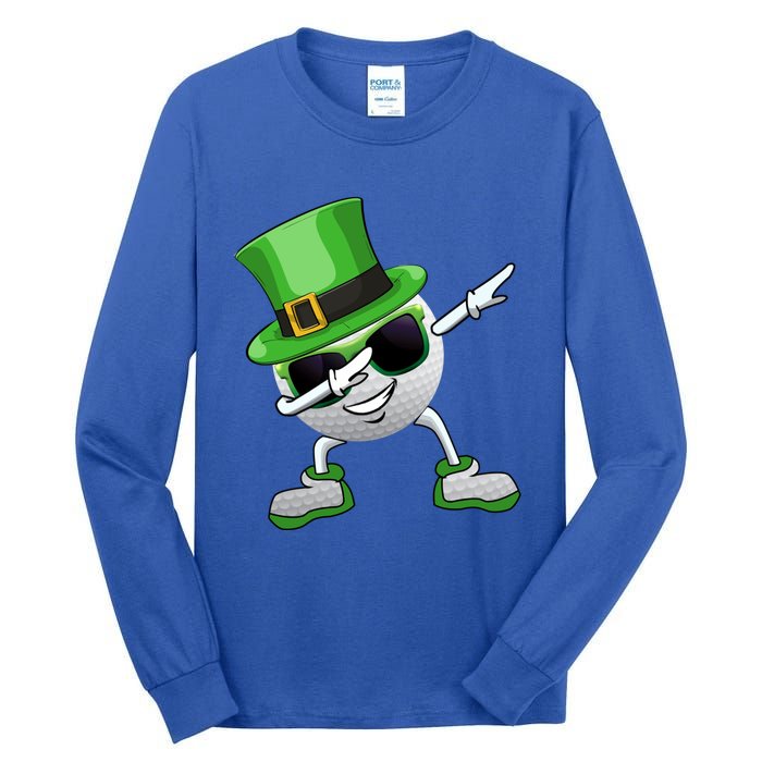 Funny Dabbing Golf Ball St Patricks Day Leprechauns Shamrock Funny Gift Tall Long Sleeve T-Shirt