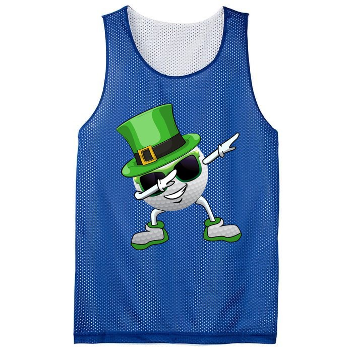 Funny Dabbing Golf Ball St Patricks Day Leprechauns Shamrock Funny Gift Mesh Reversible Basketball Jersey Tank