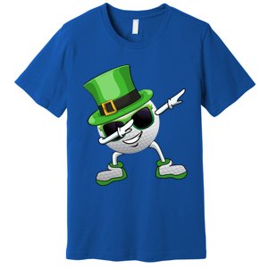 Funny Dabbing Golf Ball St Patricks Day Leprechauns Shamrock Funny Gift Premium T-Shirt