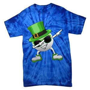 Funny Dabbing Golf Ball St Patricks Day Leprechauns Shamrock Funny Gift Tie-Dye T-Shirt