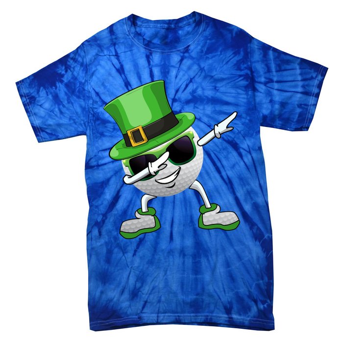 Funny Dabbing Golf Ball St Patricks Day Leprechauns Shamrock Funny Gift Tie-Dye T-Shirt