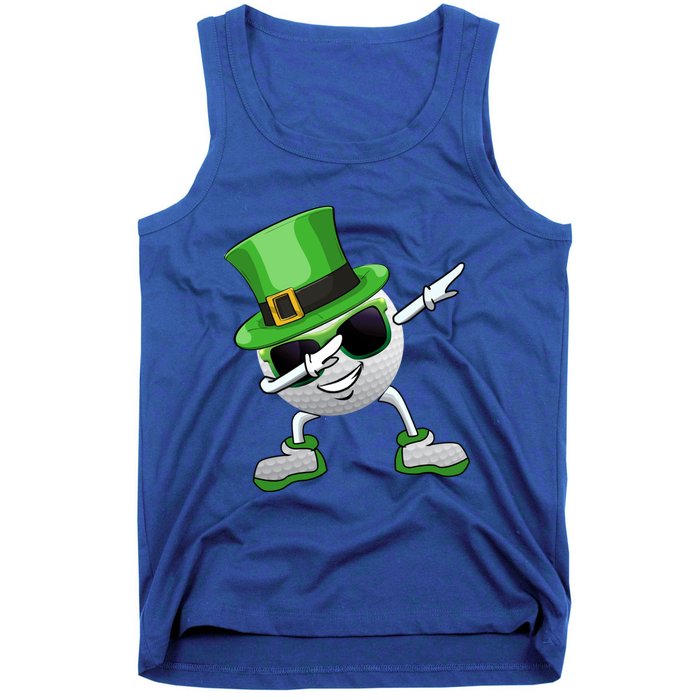 Funny Dabbing Golf Ball St Patricks Day Leprechauns Shamrock Funny Gift Tank Top