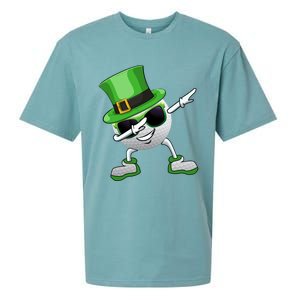 Funny Dabbing Golf Ball St Patricks Day Leprechauns Shamrock Funny Gift Sueded Cloud Jersey T-Shirt