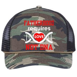 Fathers Day Gift For Stepdad Require Love Not DNA Tee Retro Rope Trucker Hat Cap