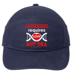 Fathers Day Gift For Stepdad Require Love Not DNA Tee 7-Panel Snapback Hat