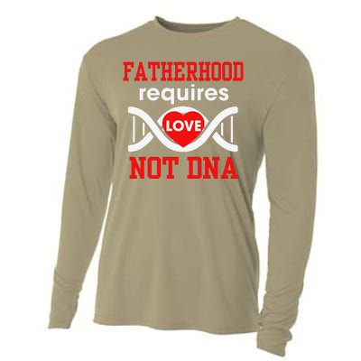 Fathers Day Gift For Stepdad Require Love Not DNA Tee Cooling Performance Long Sleeve Crew