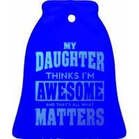 Fathers Day Gift From Daughter Awesome Dad Or Mom Gift Cool Gift Ceramic Bell Ornament