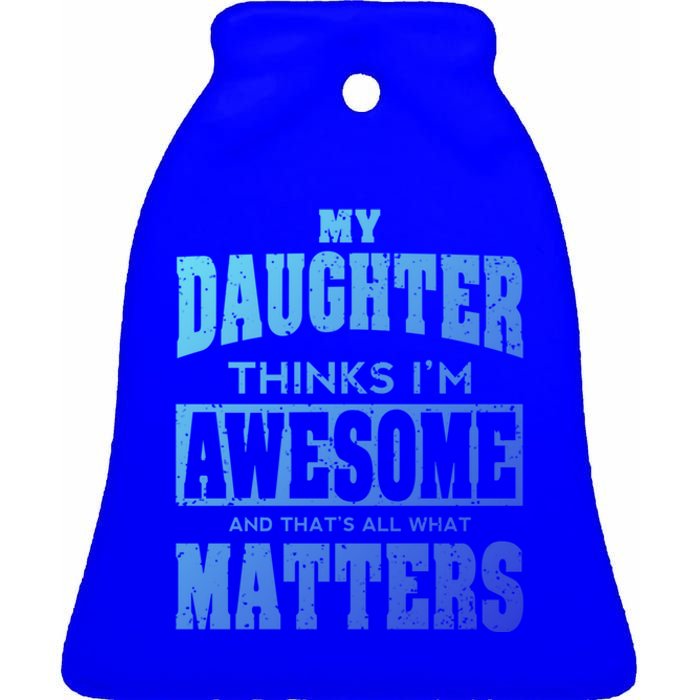 Fathers Day Gift From Daughter Awesome Dad Or Mom Gift Cool Gift Ceramic Bell Ornament