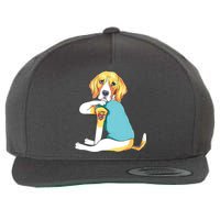 Fathers Day Gift Funny Dog Dad Beagle I Love Dad Tattoo Wool Snapback Cap