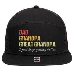 Fathers Day Gift from Grand Dad Grandpa Great Grandpa 7 Panel Mesh Trucker Snapback Hat