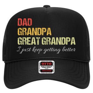 Fathers Day Gift from Grand Dad Grandpa Great Grandpa High Crown Mesh Back Trucker Hat