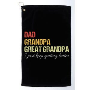 Fathers Day Gift from Grand Dad Grandpa Great Grandpa Platinum Collection Golf Towel