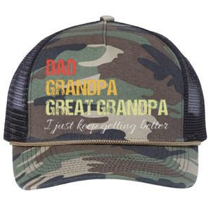 Fathers Day Gift from Grand Dad Grandpa Great Grandpa Retro Rope Trucker Hat Cap