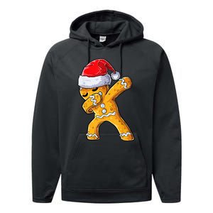 Festive Dabbing Gingerbread Cookie Santa Hat Holiday Gift Performance Fleece Hoodie