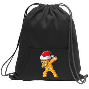 Festive Dabbing Gingerbread Cookie Santa Hat Holiday Gift Sweatshirt Cinch Pack Bag