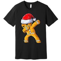 Festive Dabbing Gingerbread Cookie Santa Hat Holiday Gift Premium T-Shirt