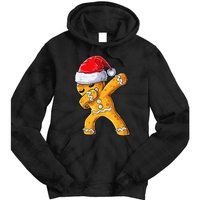 Festive Dabbing Gingerbread Cookie Santa Hat Holiday Gift Tie Dye Hoodie