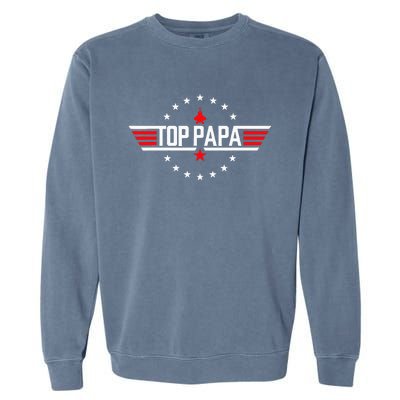 Fathers Day Gift Papa From Grandkids Son Daughter Garment-Dyed Sweatshirt