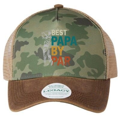 Fathers Day Golfer Dad Golfing Best Papa By Par Funny Golf Legacy Tie Dye Trucker Hat