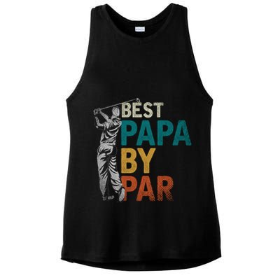Fathers Day Golfer Dad Golfing Best Papa By Par Funny Golf Ladies PosiCharge Tri-Blend Wicking Tank