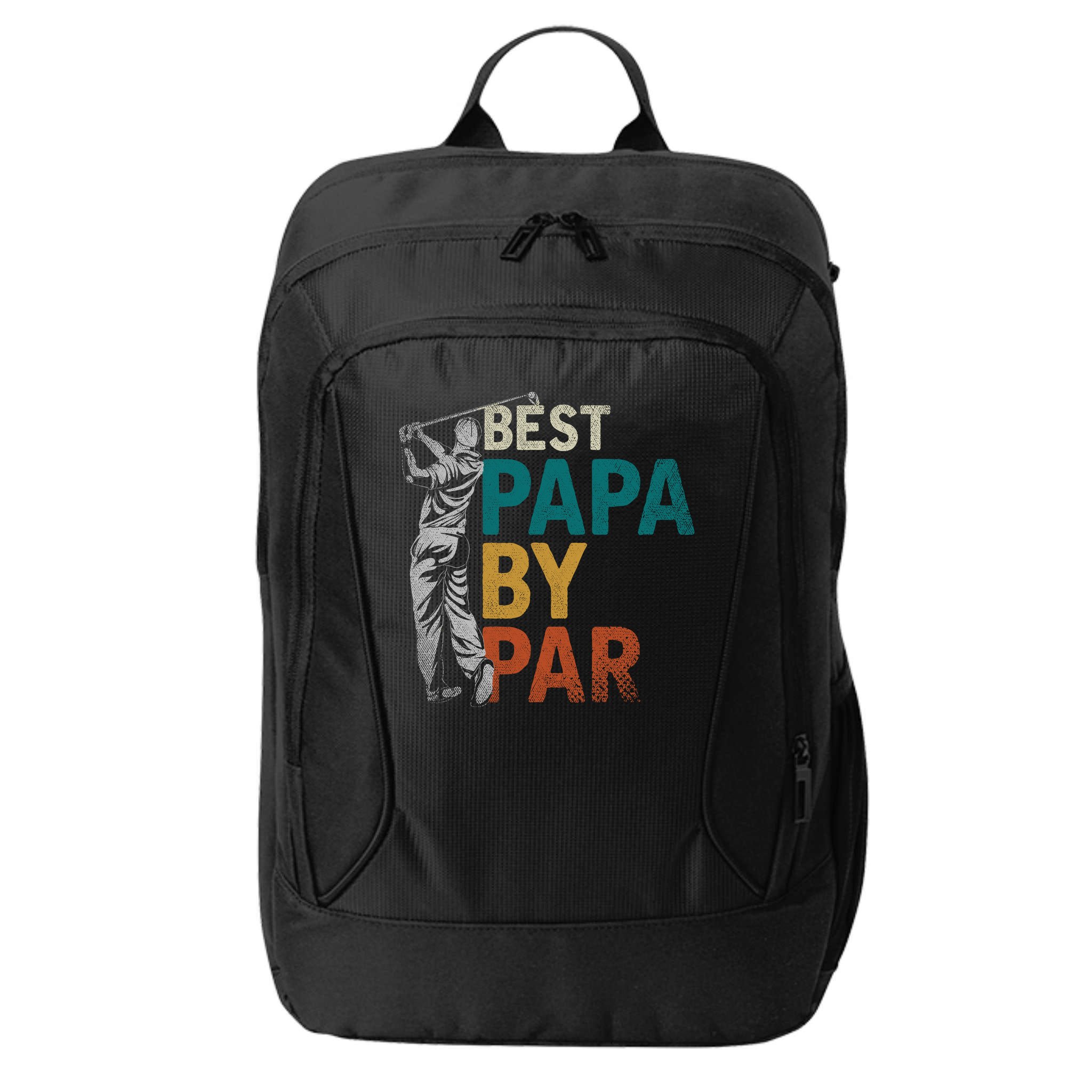 Fathers Day Golfer Dad Golfing Best Papa By Par Funny Golf City Backpack
