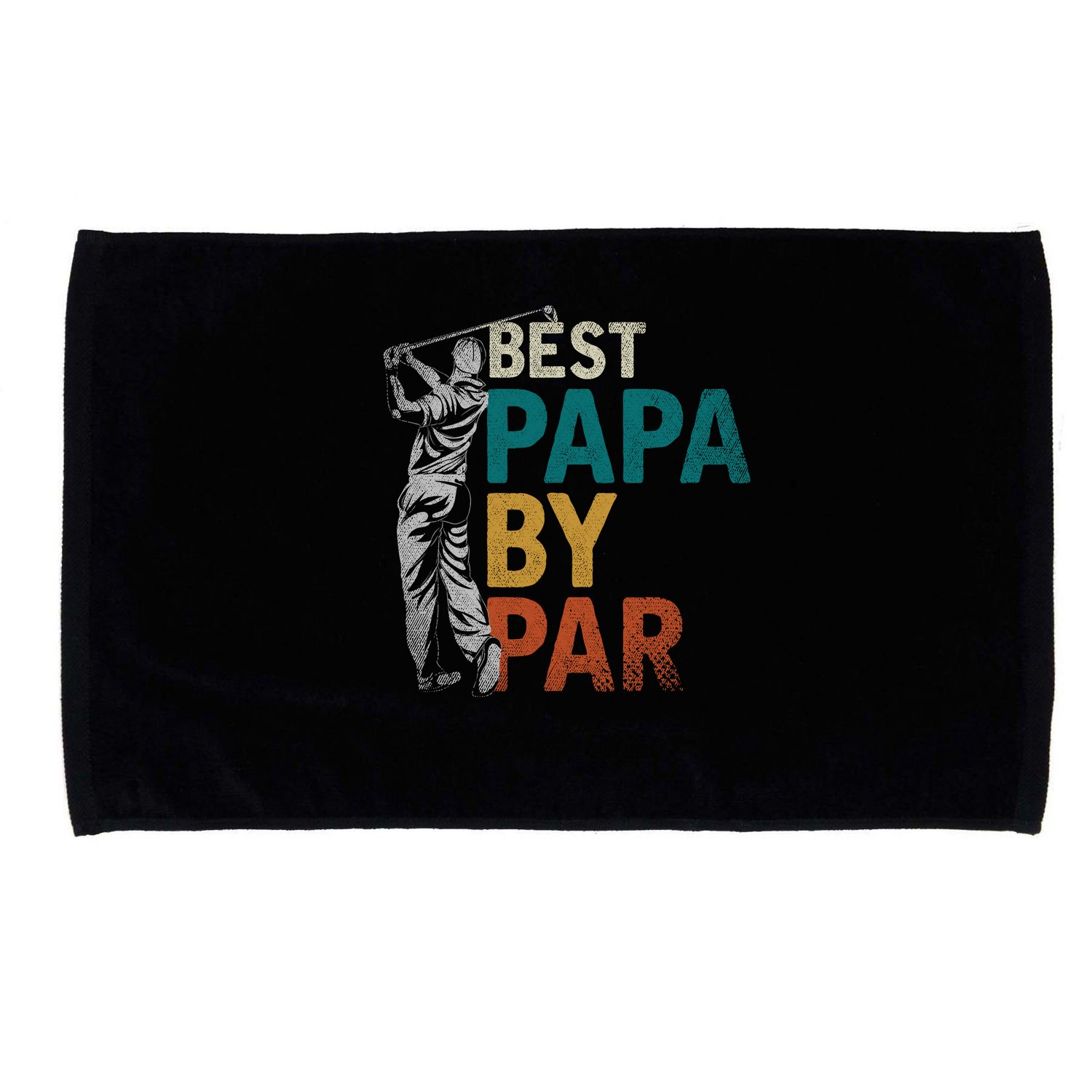 Fathers Day Golfer Dad Golfing Best Papa By Par Funny Golf Microfiber Hand Towel