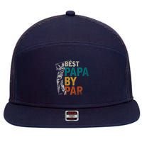 Fathers Day Golfer Dad Golfing Best Papa By Par Funny Golf 7 Panel Mesh Trucker Snapback Hat