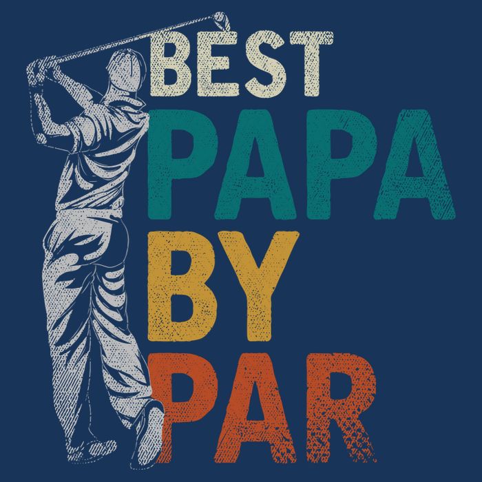 Fathers Day Golfer Dad Golfing Best Papa By Par Funny Golf 7 Panel Mesh Trucker Snapback Hat
